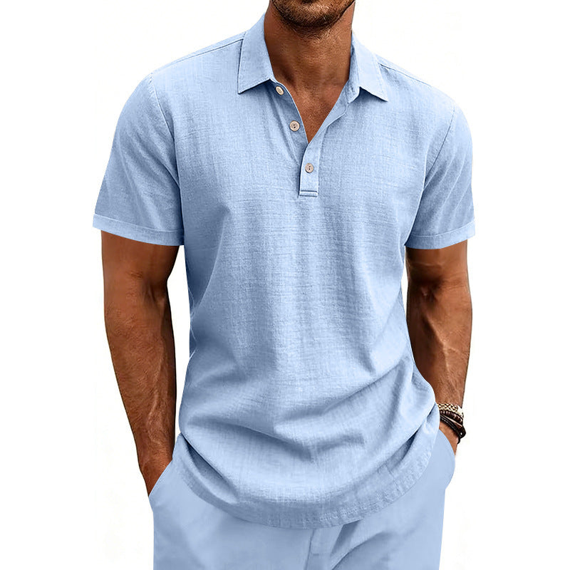 Men's Knit Short Sleeve Polo Shirt