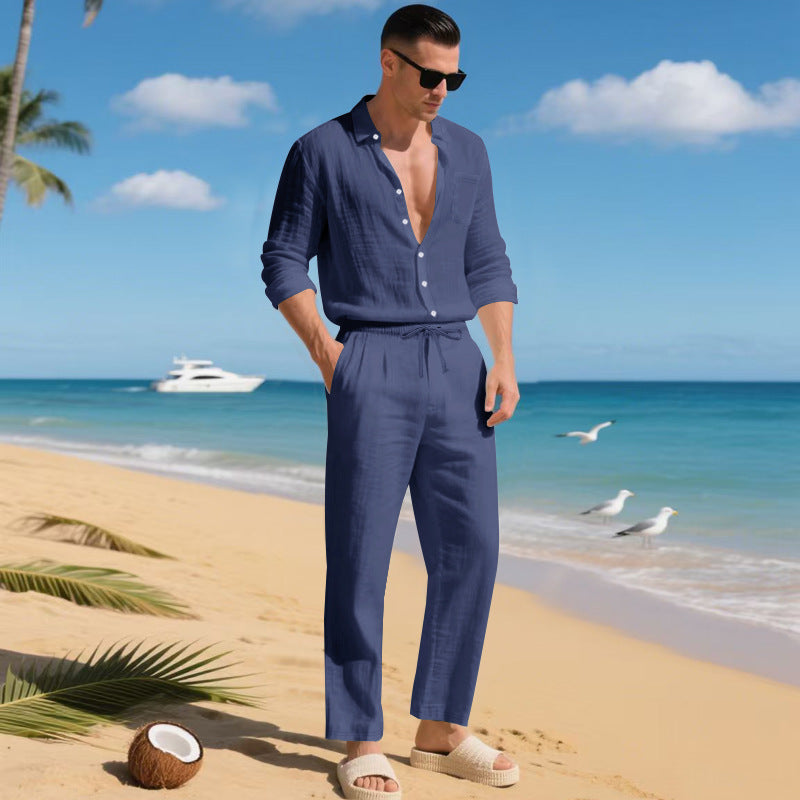 Men's Linen Shirt & Pants Set