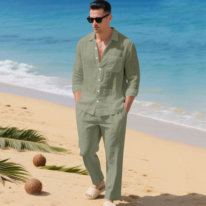 Men's Linen Shirt & Pants Set