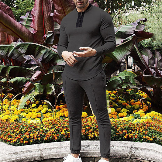 Men's Long Sleeve Casual Two-Piece Set