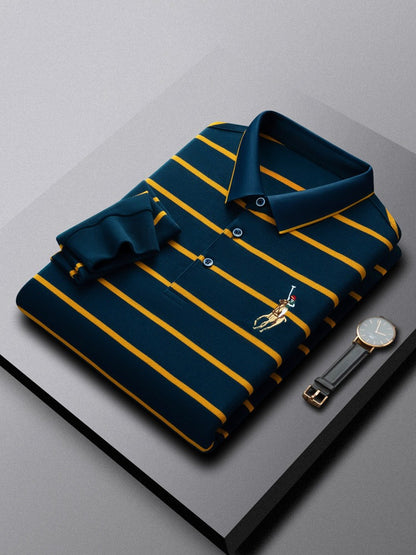 Men's Vintage Business Long Sleeve Polo Shirt