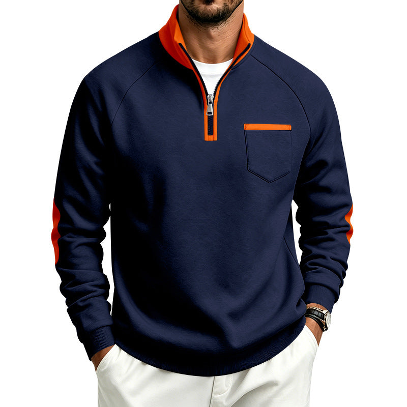 Men's Fleece-Lined Half-Zip Sweatshirt | Warm Long Sleeve Pullover