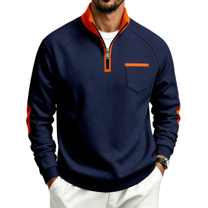 Men's Fleece-Lined Half-Zip Sweatshirt | Warm Long Sleeve Pullover