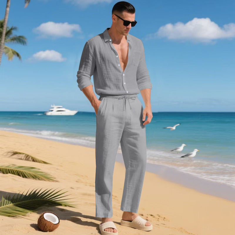 Men's Linen Shirt & Pants Set