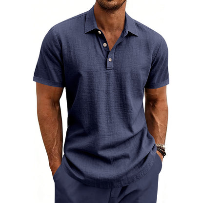 Men's Knit Short Sleeve Polo Shirt