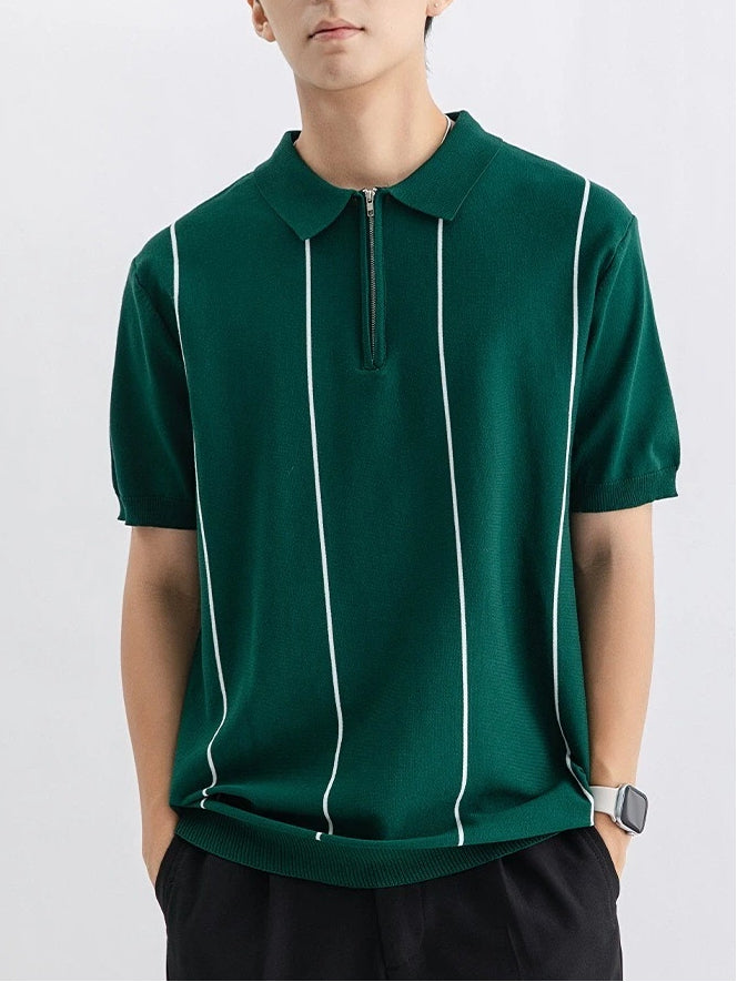 Men's Ice Silk Knitted Polo Shirt