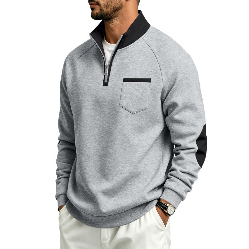 Men's Fleece-Lined Half-Zip Sweatshirt | Warm Long Sleeve Pullover