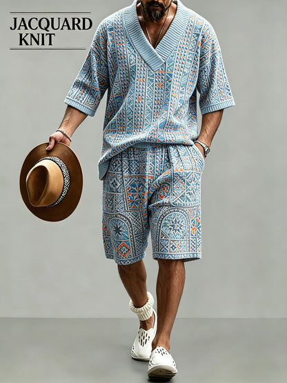 Men's Short Sleeve Shirt & Shorts Set