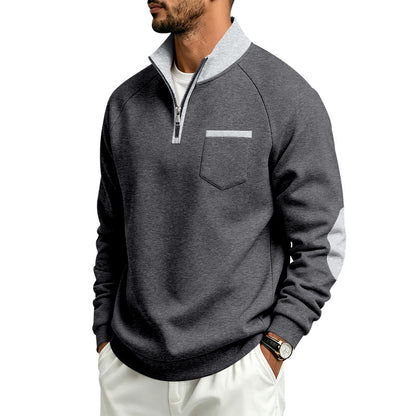 Men's Fleece-Lined Half-Zip Sweatshirt | Warm Long Sleeve Pullover