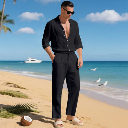 Men's Linen Shirt & Pants Set
