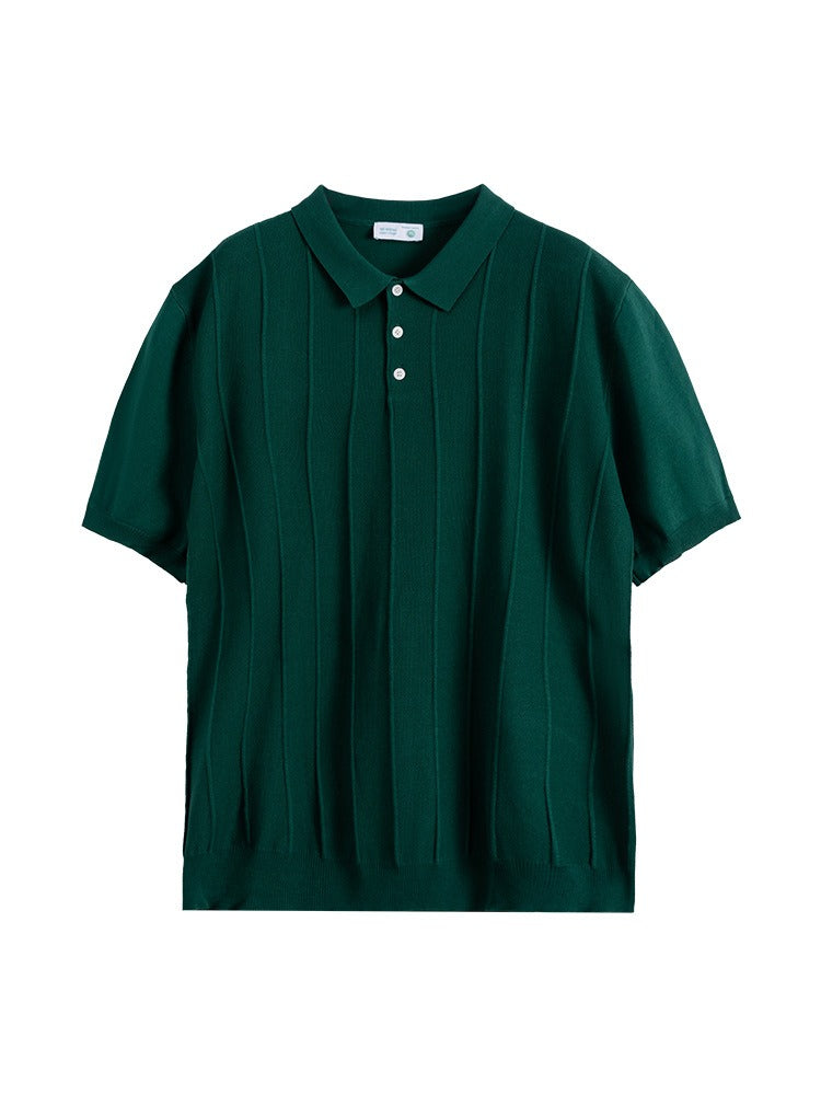 Men's Ice Silk Knitted Polo Shirt