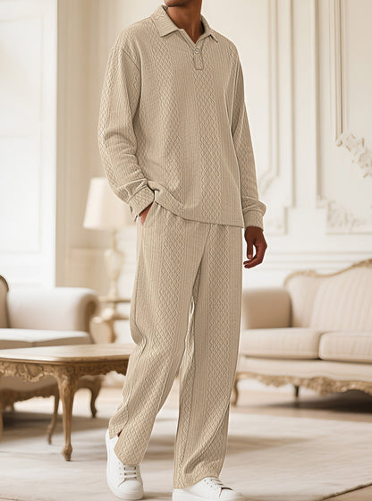 Men's Long-sleeved polo & Pants Set