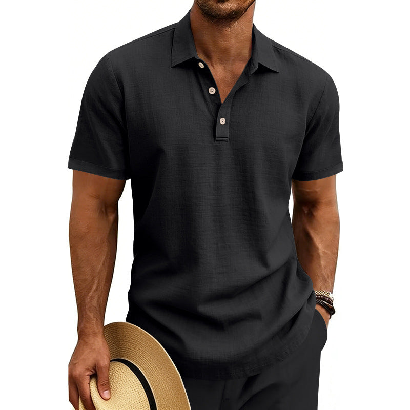 Men's Knit Short Sleeve Polo Shirt