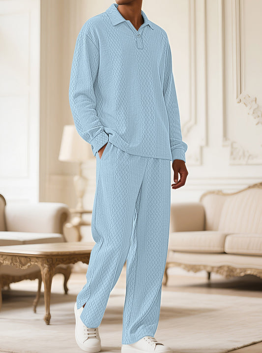 Men's Long-sleeved polo & Pants Set