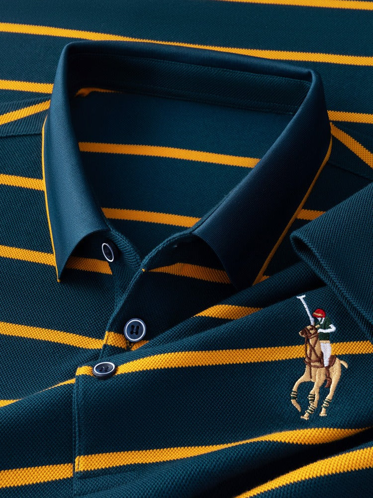 Men's Vintage Business Long Sleeve Polo Shirt