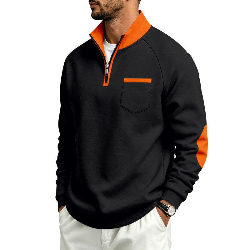 Men's Fleece-Lined Half-Zip Sweatshirt | Warm Long Sleeve Pullover