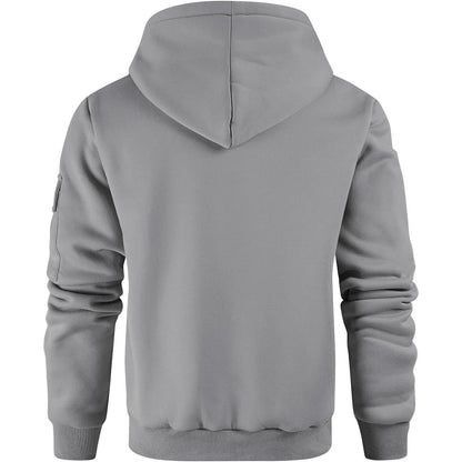 Men's Vintage Multi-pocket Hooded Long-Sleeved Sweatshirt