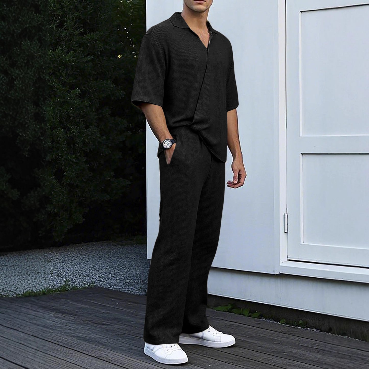 Men's Short Sleeve Shirt & Pants Set