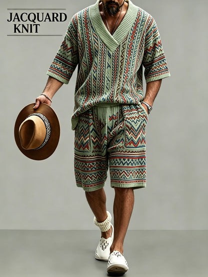 Men's Short Sleeve Shirt & Shorts Set