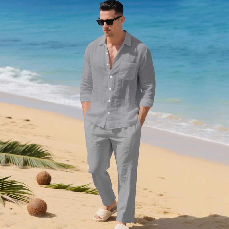 Men's Linen Shirt & Pants Set