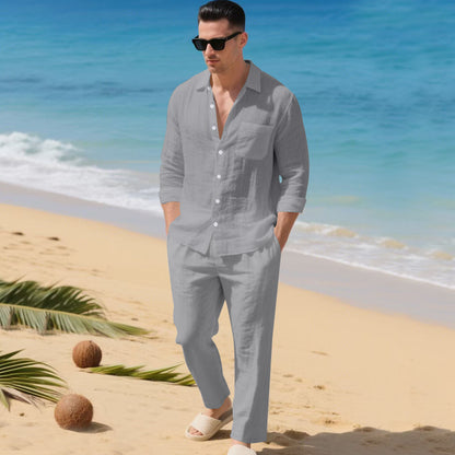 Men's Linen Shirt & Pants Set