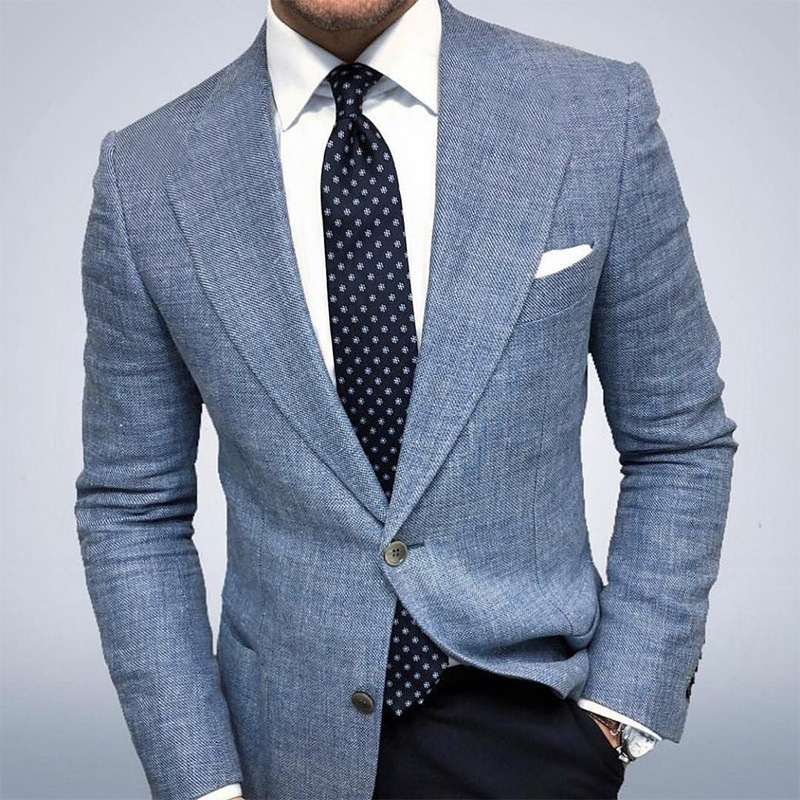 Men's Business Casual Printed Two-Button Blazer
