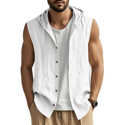 Men's Sleeveless Linen Shirt