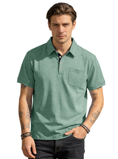 Men's Knit Short Sleeve Polo Shirt