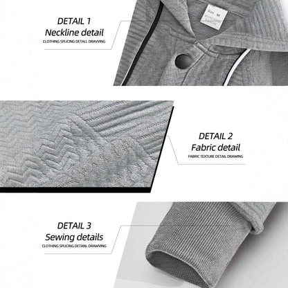 Men's pullover solid color casual sporty loose trendy long-sleeved hooded sweatshirt