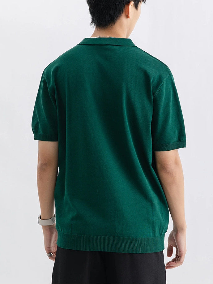 Men's Ice Silk Knitted Polo Shirt
