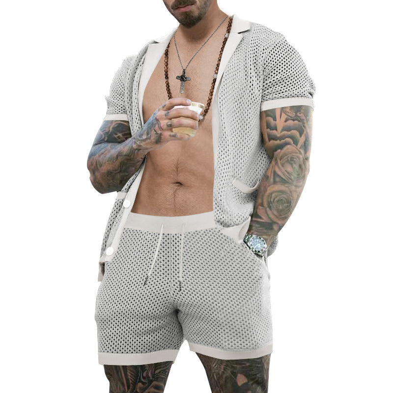 Men's Short Sleeve Shirt and Shorts Set
