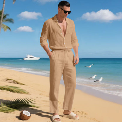 Men's Linen Shirt & Pants Set