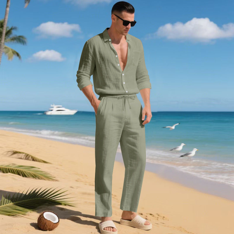 Men's Linen Shirt & Pants Set