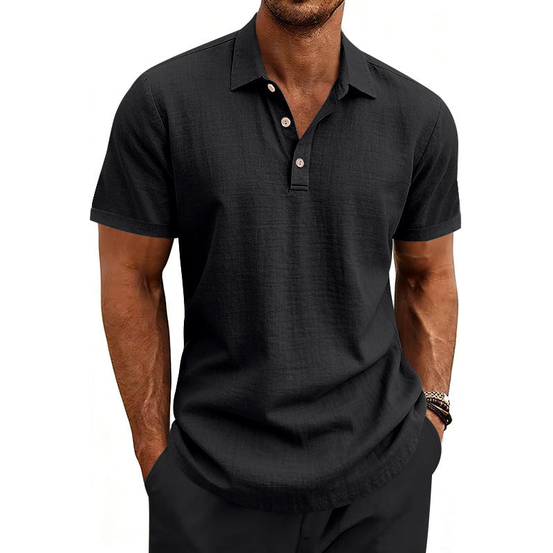 Men's Knit Short Sleeve Polo Shirt