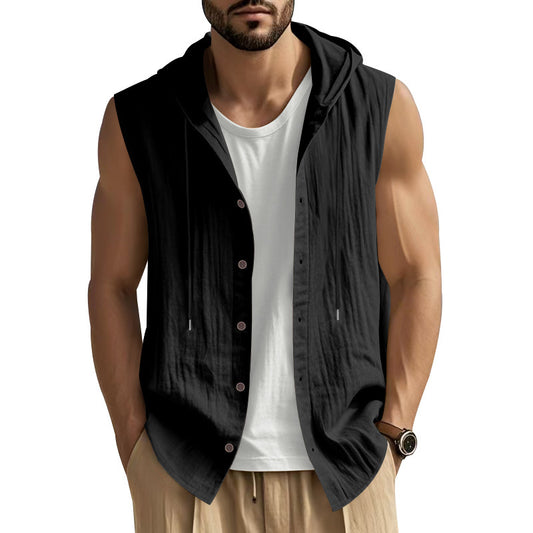 Men's Sleeveless Linen Shirt