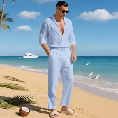 Men's Linen Shirt & Pants Set