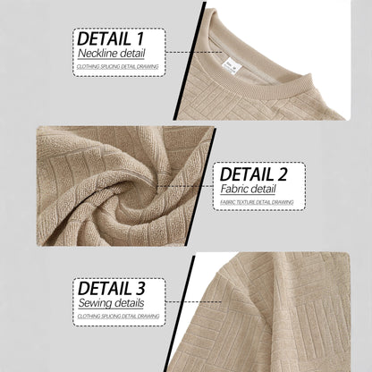 Men's Relaxed Short Sleeve Jacquard Shirt & Shorts Set