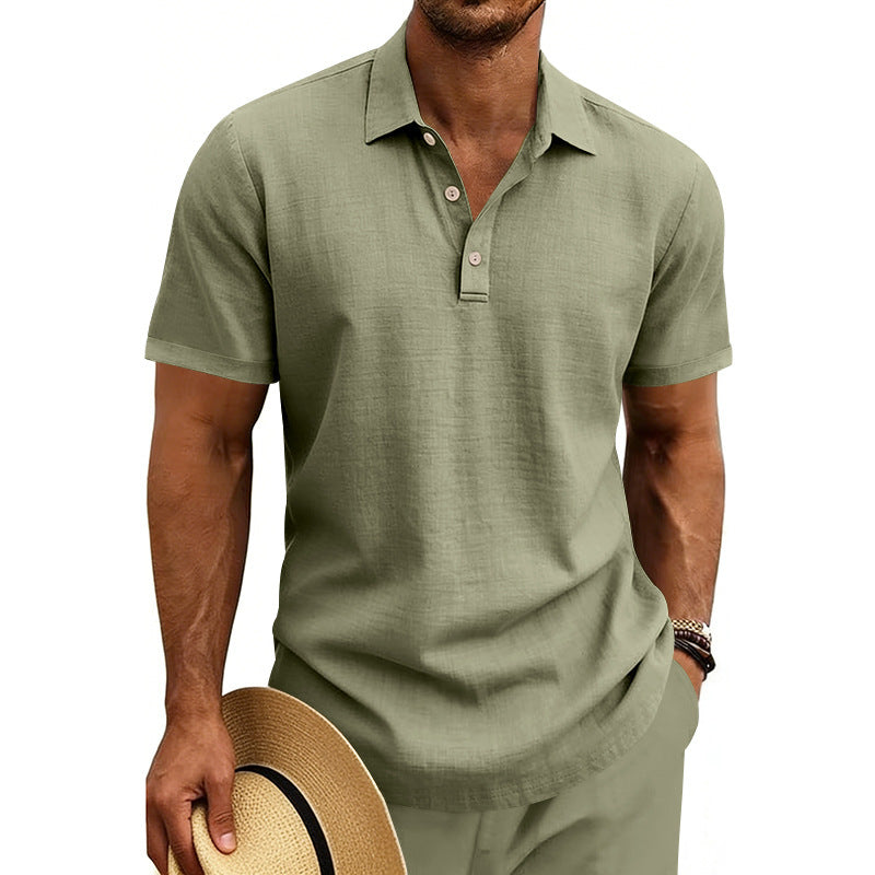 Men's Knit Short Sleeve Polo Shirt