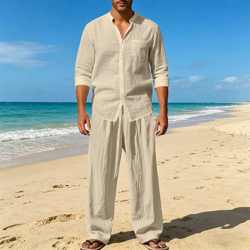 Men's Linen Shirt & Pants Set