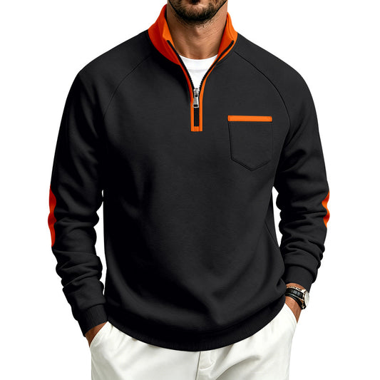 Men's Fleece-Lined Half-Zip Sweatshirt | Warm Long Sleeve Pullover