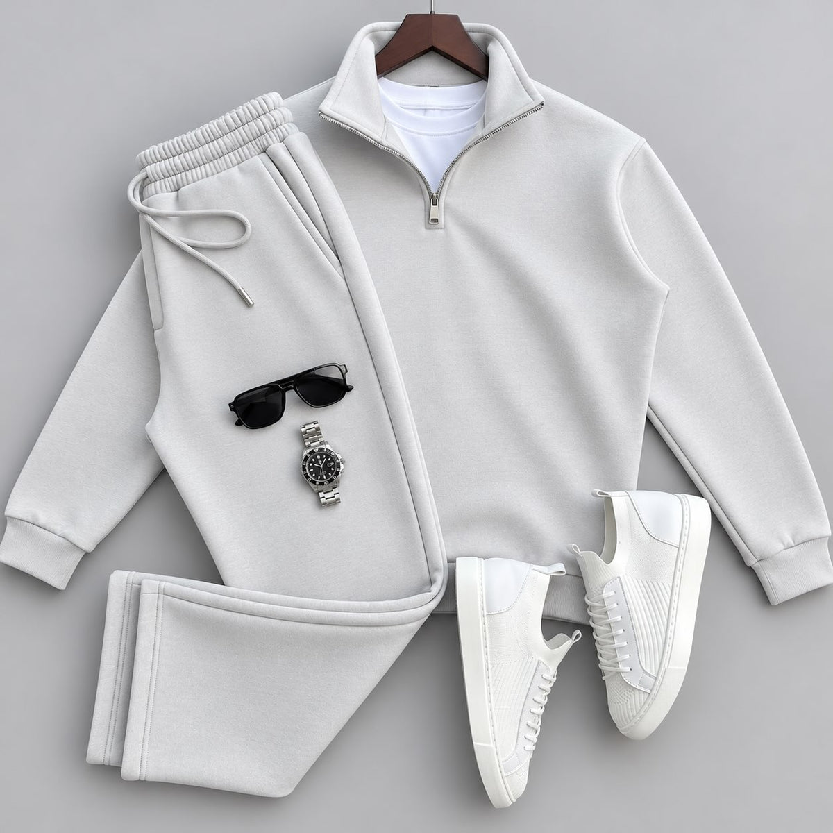 Men's Quarter-Zip Pullover & Pants Set