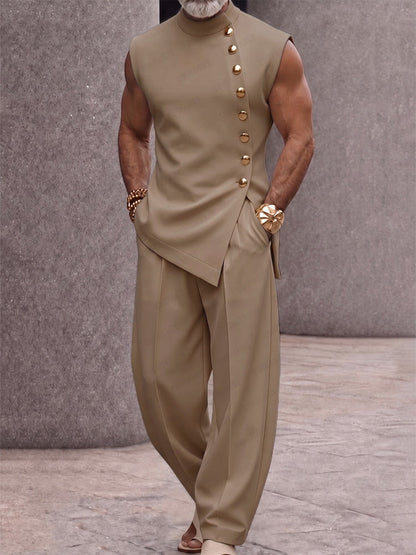 Modern Tailoring Refined Button Design Matching Set