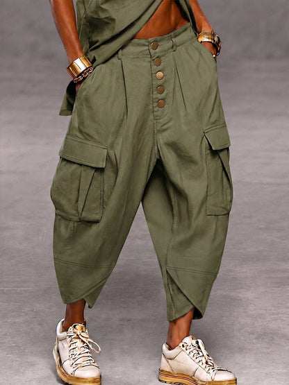 Casual Camouflage Print Cargo Harem Pants