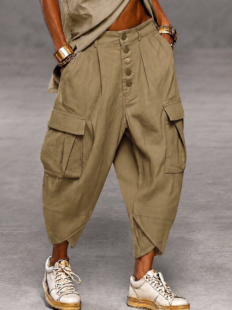 Casual Camouflage Print Cargo Harem Pants