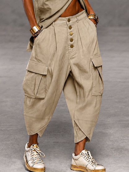 Casual Camouflage Print Cargo Harem Pants