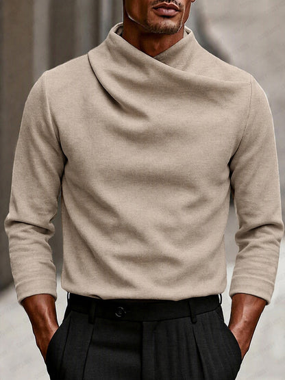 Modern Stretch Crossover Mock Neck Top