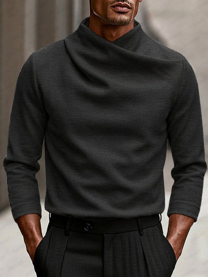 Modern Stretch Crossover Mock Neck Top