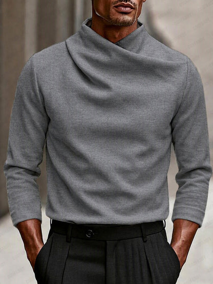 Modern Stretch Crossover Mock Neck Top