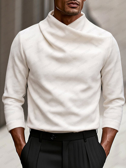 Modern Stretch Crossover Mock Neck Top
