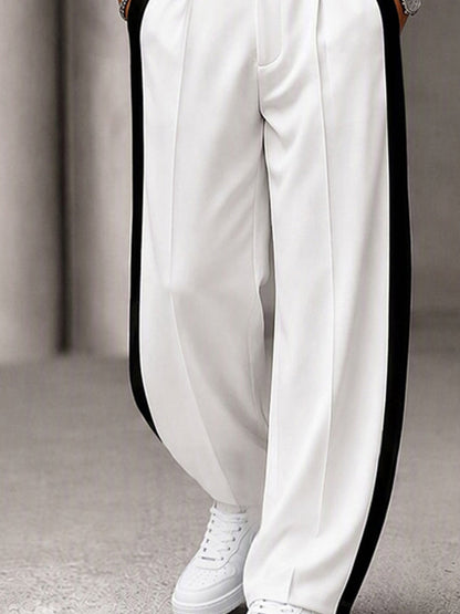 Urban Contrast Rib Mock Neck Top Pants Set